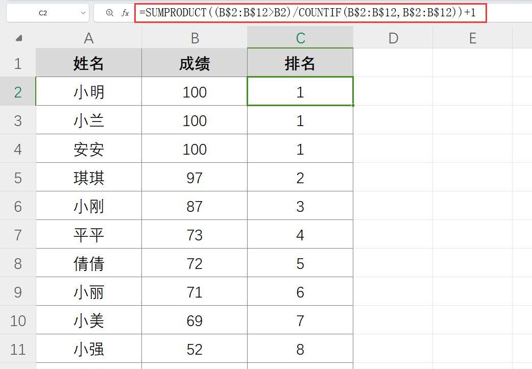 Excel中式排名必备：两大公式解锁排名新姿势-趣帮office教程网