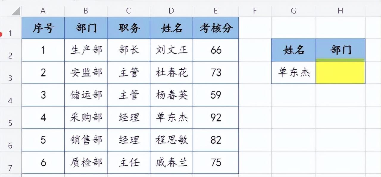 Excel中巧用XLOOKUP函数精准查询员工所属部门-趣帮office教程网